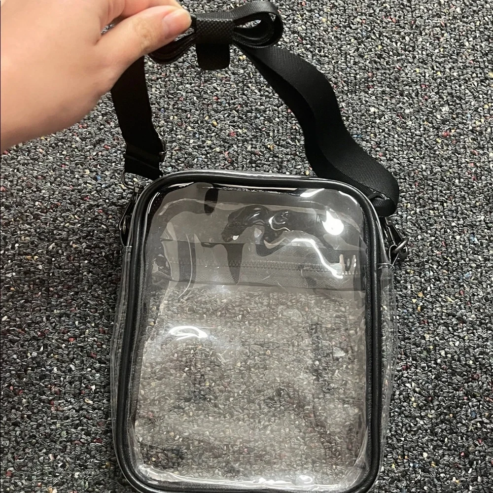 MAC Cosmetics Transparent Crossbody Bag with Black Trim